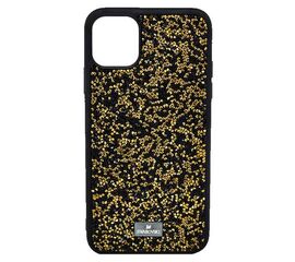 Силиконовый чехол-накладка со стразами SWAROVSKI для iPhone 11 Pro, Чёрно-золотой - Сервис Плюс Рус