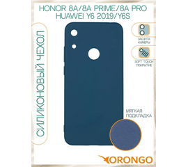 Чехол для Honor 8A с защитой камеры (синий) - Сервис Плюс Рус