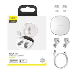 Наушники Bluetooth WM01 Plus Baseus белые NGWM01P-02, белый - Сервис Плюс Рус