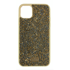 Силиконовый чехол-накладка со стразами SWAROVSKI для iPhone 12/12 Pro, Золотой-Серебристый - Сервис Плюс Рус