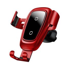 Автомобильный держатель BASEUS Air Outlet, с беспроводной зарядкой , 2А,10W, красный , на воздуховод - Сервис Плюс Рус
