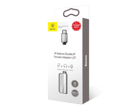 Переходник Lightning - Dual Lightning Baseus L37 CALL37-S1 Серебристый Baseus - Сервис Плюс Рус