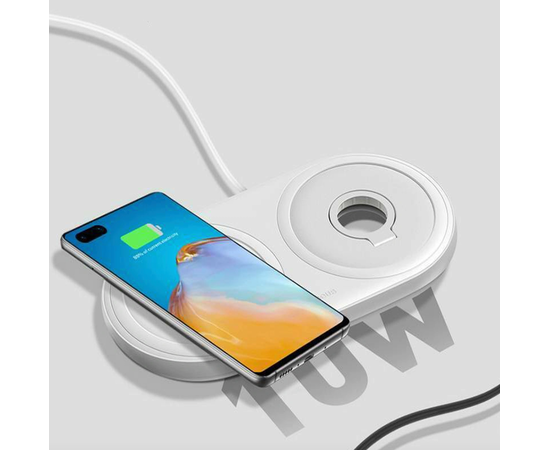 Беспроводное зарядное устройство Baseus Planet 2 in 1 Cabel Winder + Wireless Charger WXPL-B02 White Baseus - Сервис Плюс Рус