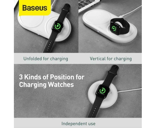 Беспроводное зарядное устройство Baseus Planet 2 in 1 Cabel Winder + Wireless Charger WXPL-B02 White Baseus - Сервис Плюс Рус