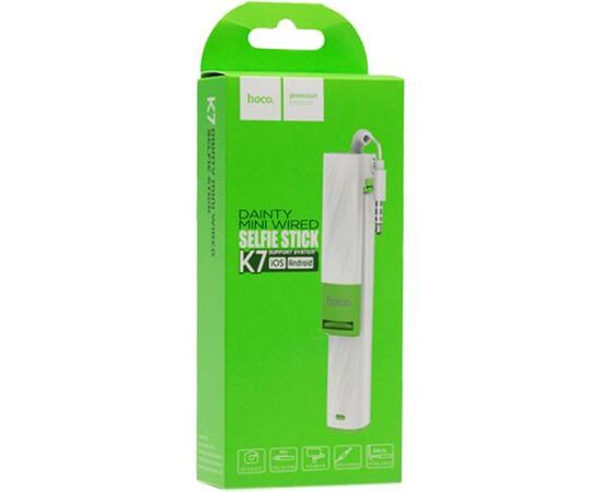 Монопод K7 Dainty mini 3.5mm jack wired белый с зеленой вставкой - Сервис Плюс Рус