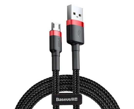 Кабель USB Micro USB 1M 2.4A Cafule Cable Baseus черный с красным CAMKLF-B91 Baseus - Сервис Плюс Рус