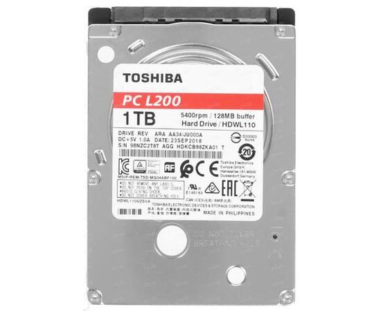 Жесткий диск 2.5 Sata 1tb Toshiba L200 Slim [HDWL110UZSVA] Toshiba - Сервис Плюс Рус